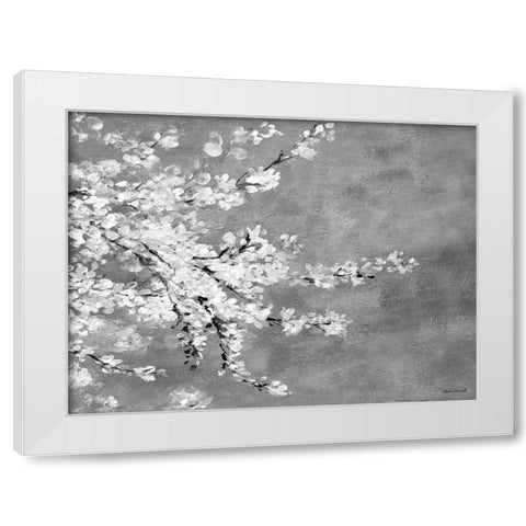 Sakura Silver White Modern Wood Framed Art Print by Loreth, Lanie