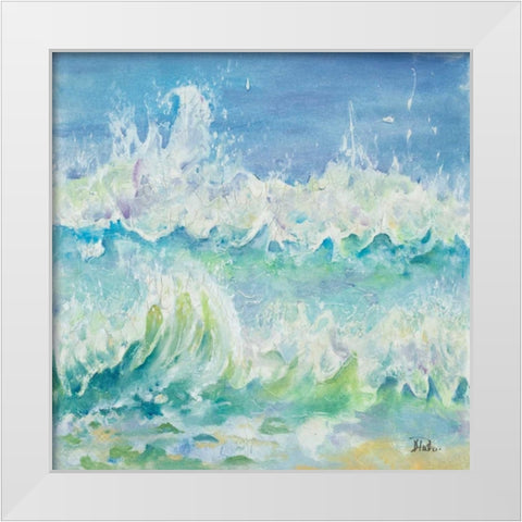 Las Olas Square I White Modern Wood Framed Art Print by Pinto, Patricia