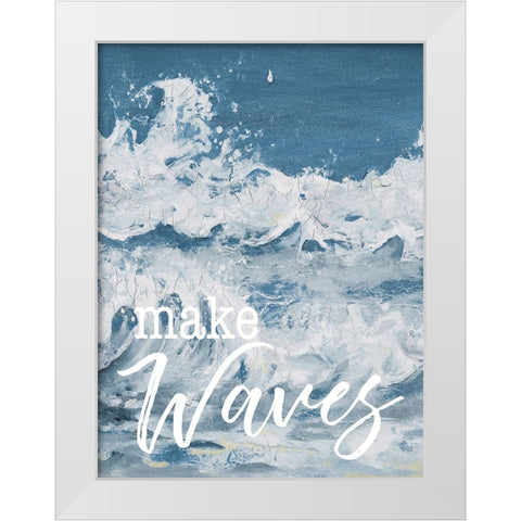 Make Waves White Modern Wood Framed Art Print by Pinto, Patricia