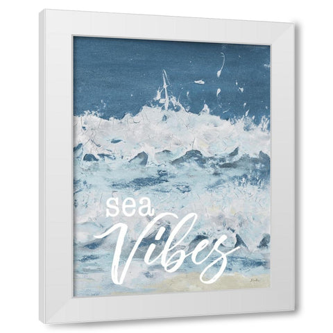 Sea Vibes White Modern Wood Framed Art Print by Pinto, Patricia