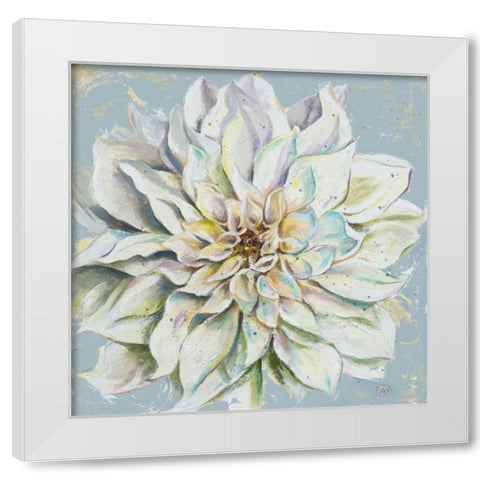 Cool Dahlias II White Modern Wood Framed Art Print by Pinto, Patricia