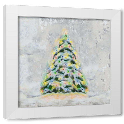 Jolly Christmas Tree White Modern Wood Framed Art Print by Hakimipour, Tiffany