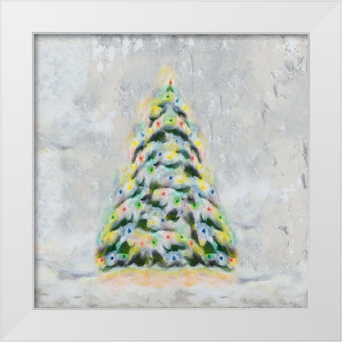 Jolly Christmas Tree White Modern Wood Framed Art Print by Hakimipour, Tiffany