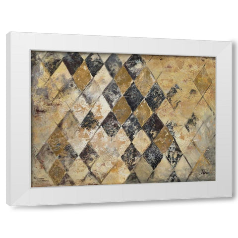 Harlequin White Modern Wood Framed Art Print by Pinto, Patricia
