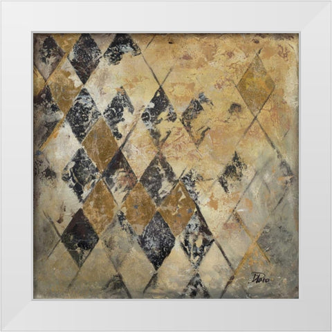 Harlequin II White Modern Wood Framed Art Print by Pinto, Patricia