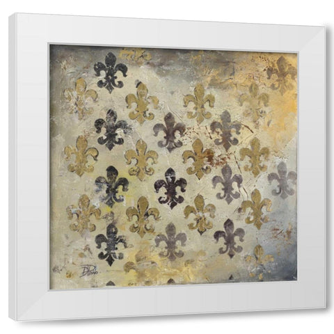 Fleur de Lis White Modern Wood Framed Art Print by Pinto, Patricia
