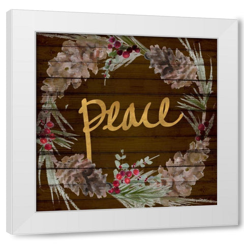 Love and Peace Wreath I White Modern Wood Framed Art Print by Loreth, Lanie