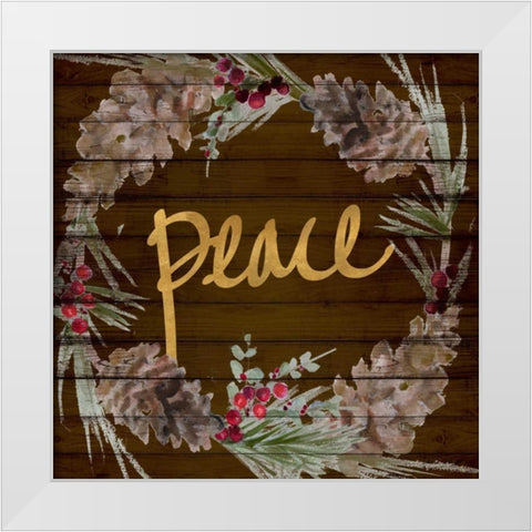 Love and Peace Wreath I White Modern Wood Framed Art Print by Loreth, Lanie