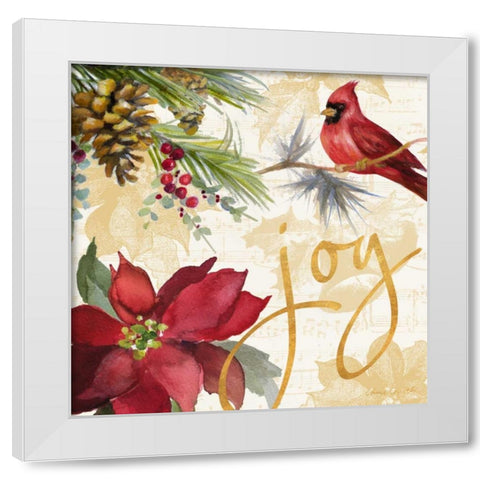 Christmas Poinsettia I White Modern Wood Framed Art Print by Loreth, Lanie