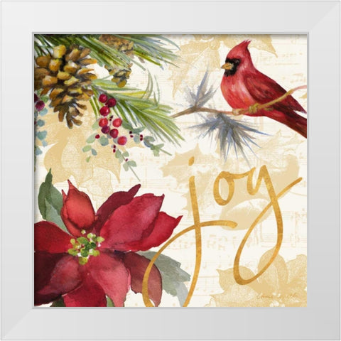 Christmas Poinsettia I White Modern Wood Framed Art Print by Loreth, Lanie