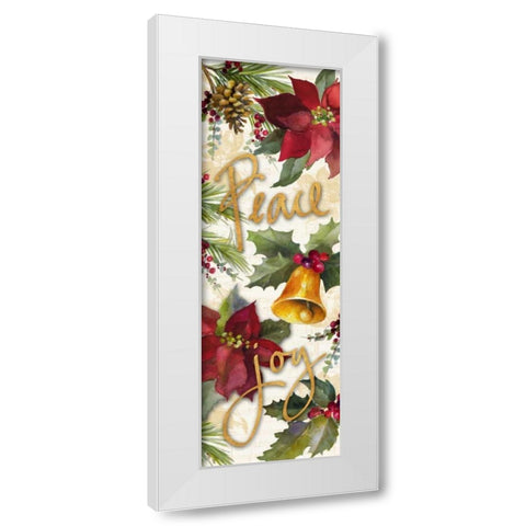 Christmas Poinsettia Panel II White Modern Wood Framed Art Print by Loreth, Lanie