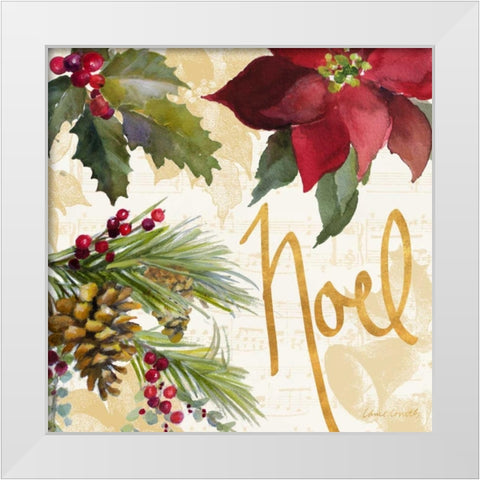 Christmas Poinsettia III White Modern Wood Framed Art Print by Loreth, Lanie