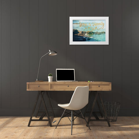 Serenity At The Sea White Modern Wood Framed Art Print by Coppel, Anna