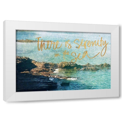 Serenity At The Sea White Modern Wood Framed Art Print by Coppel, Anna