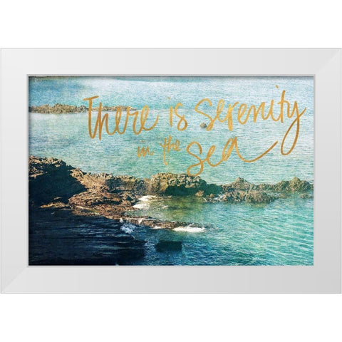 Serenity At The Sea White Modern Wood Framed Art Print by Coppel, Anna