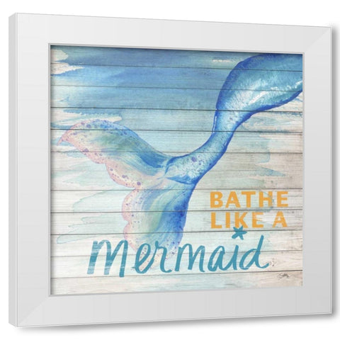 Mermaid Bath I White Modern Wood Framed Art Print by Medley, Elizabeth