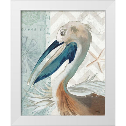 Nautical World I White Modern Wood Framed Art Print by Medley, Elizabeth