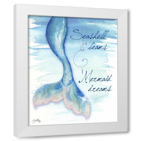 Mermaid Tail I White Modern Wood Framed Art Print by Medley, Elizabeth