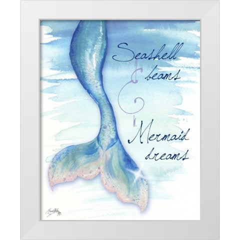 Mermaid Tail I White Modern Wood Framed Art Print by Medley, Elizabeth