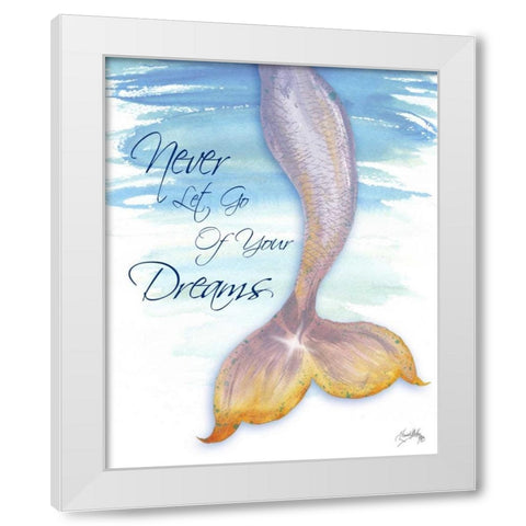 Mermaid Tail II (never let go of dreams) White Modern Wood Framed Art Print by Medley, Elizabeth