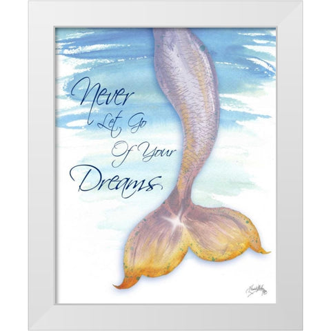 Mermaid Tail II (never let go of dreams) White Modern Wood Framed Art Print by Medley, Elizabeth