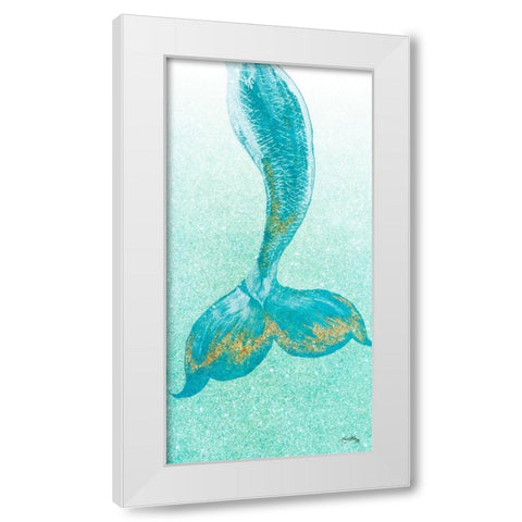 Sparkle Mermaid Tail White Modern Wood Framed Art Print by Medley, Elizabeth
