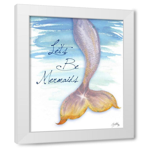 Mermaid Tail II White Modern Wood Framed Art Print by Medley, Elizabeth