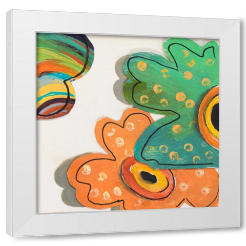 Collage Flowers IV White Modern Wood Framed Art Print by Pinto, Patricia