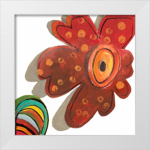 Collage Flowers II White Modern Wood Framed Art Print by Pinto, Patricia