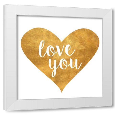Heart I White Modern Wood Framed Art Print by SD Graphics Studio