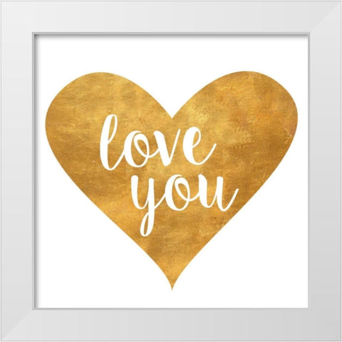 Heart I White Modern Wood Framed Art Print by SD Graphics Studio
