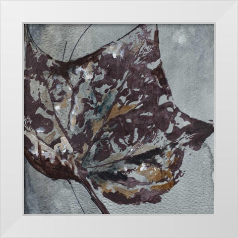 Watercolor Leaves Square II White Modern Wood Framed Art Print by Pinto, Patricia
