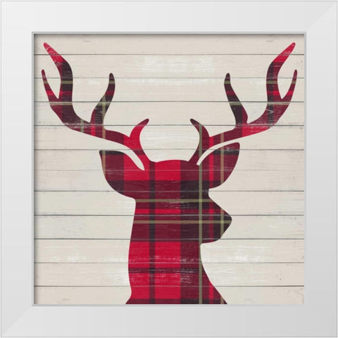 Plaid Christmas I White Modern Wood Framed Art Print by Studio, Sd Graphics