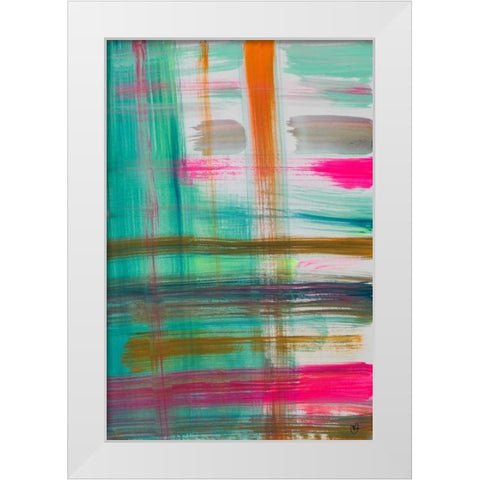 Colour Study III White Modern Wood Framed Art Print by Papa, Kat
