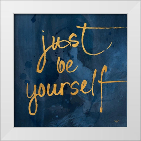 Brave Yourself I White Modern Wood Framed Art Print by James, Nola