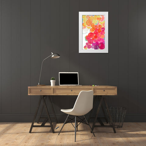 Dot Garden I White Modern Wood Framed Art Print by Papa, Kat