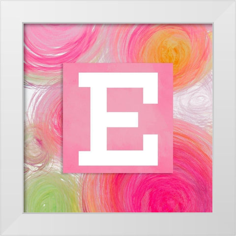 Contempo Monogram (E) White Modern Wood Framed Art Print by James, Nola