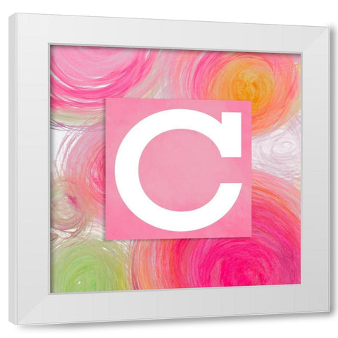 Contempo Monogram (C) White Modern Wood Framed Art Print by James, Nola