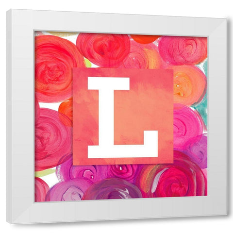 Dot Garden Monogram (L) White Modern Wood Framed Art Print by James, Nola