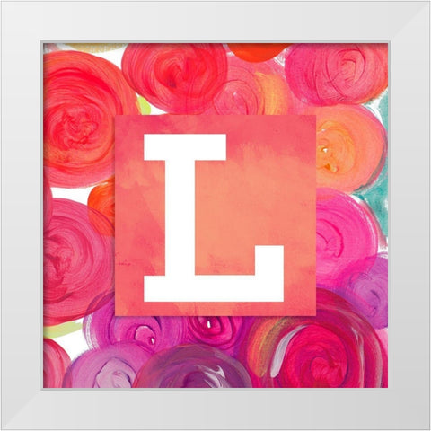 Dot Garden Monogram (L) White Modern Wood Framed Art Print by James, Nola