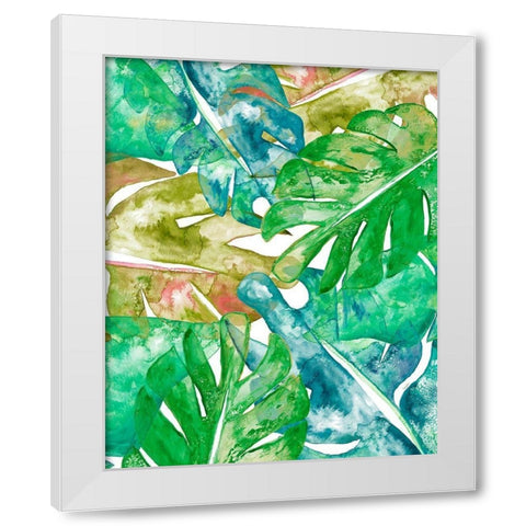 Bed of Leaves I White Modern Wood Framed Art Print by James, Nola