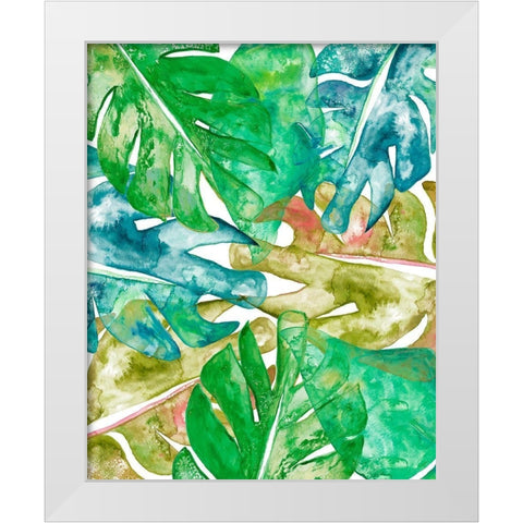 Bed of Leaves II White Modern Wood Framed Art Print by James, Nola