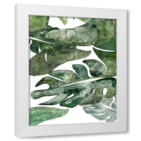 Green Plant Party II White Modern Wood Framed Art Print by Papa, Kat