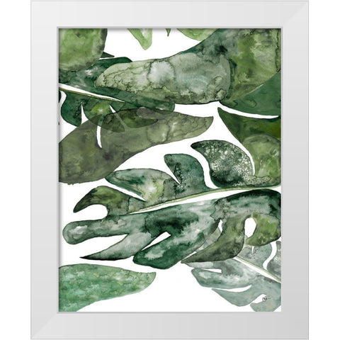 Green Plant Party II White Modern Wood Framed Art Print by Papa, Kat