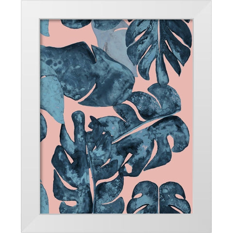 Palm Party II White Modern Wood Framed Art Print by James, Nola