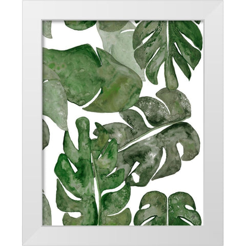 Green Plant Party III White Modern Wood Framed Art Print by Papa, Kat