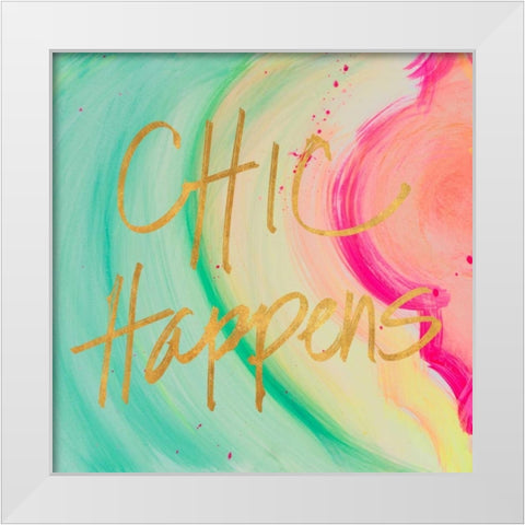 Chic Glitter I White Modern Wood Framed Art Print by James, Nola