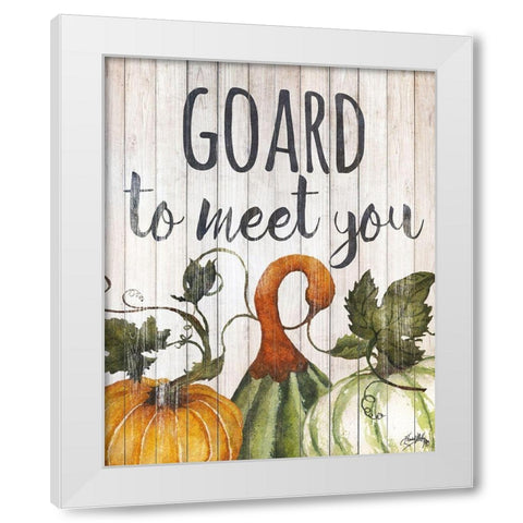 Hello Autumn Gourds II White Modern Wood Framed Art Print by Medley, Elizabeth