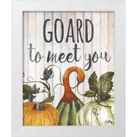 Hello Autumn Gourds II White Modern Wood Framed Art Print by Medley, Elizabeth