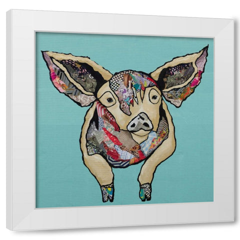 Farm Collage on Teal I White Modern Wood Framed Art Print by Ritter, Gina
